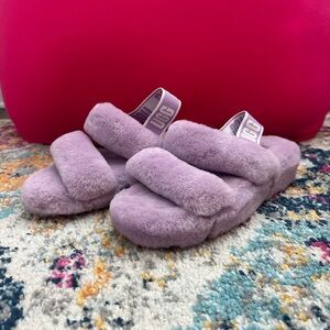 UGG Lilac Fluff Oh Yeah Slingback Sandals